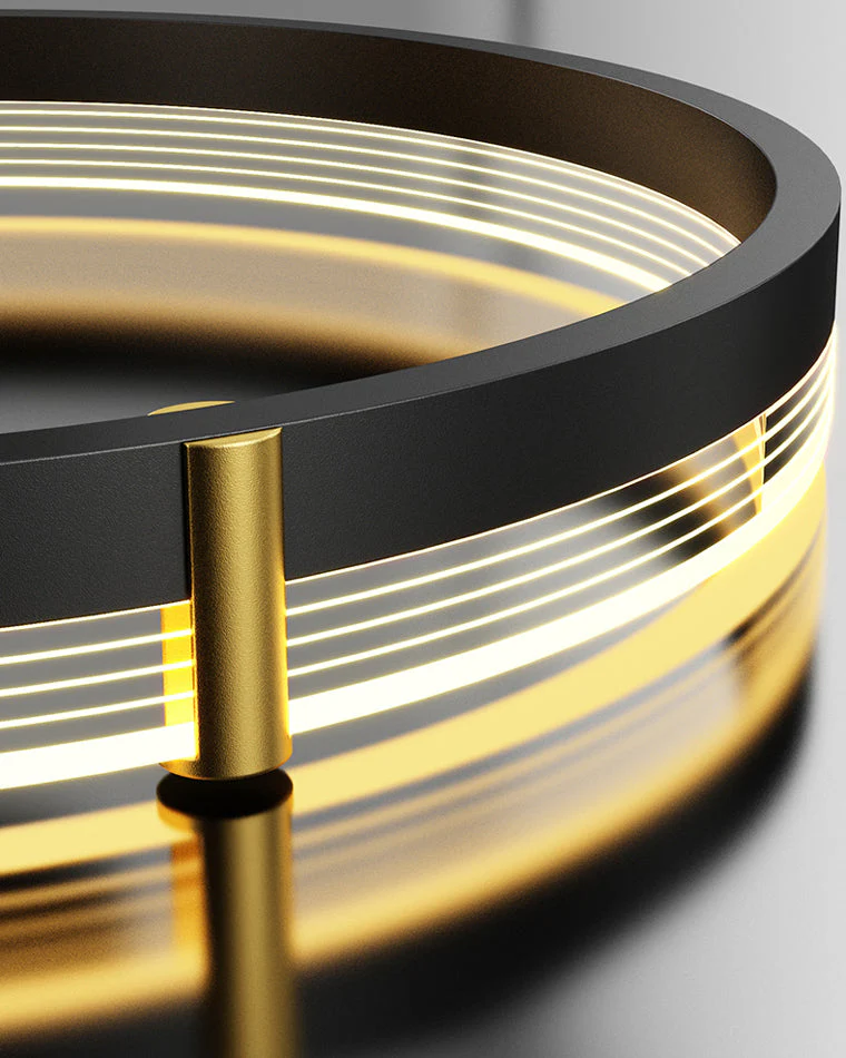 Plafonnier LED Circulaire Design Noir ou Doré – Image 7