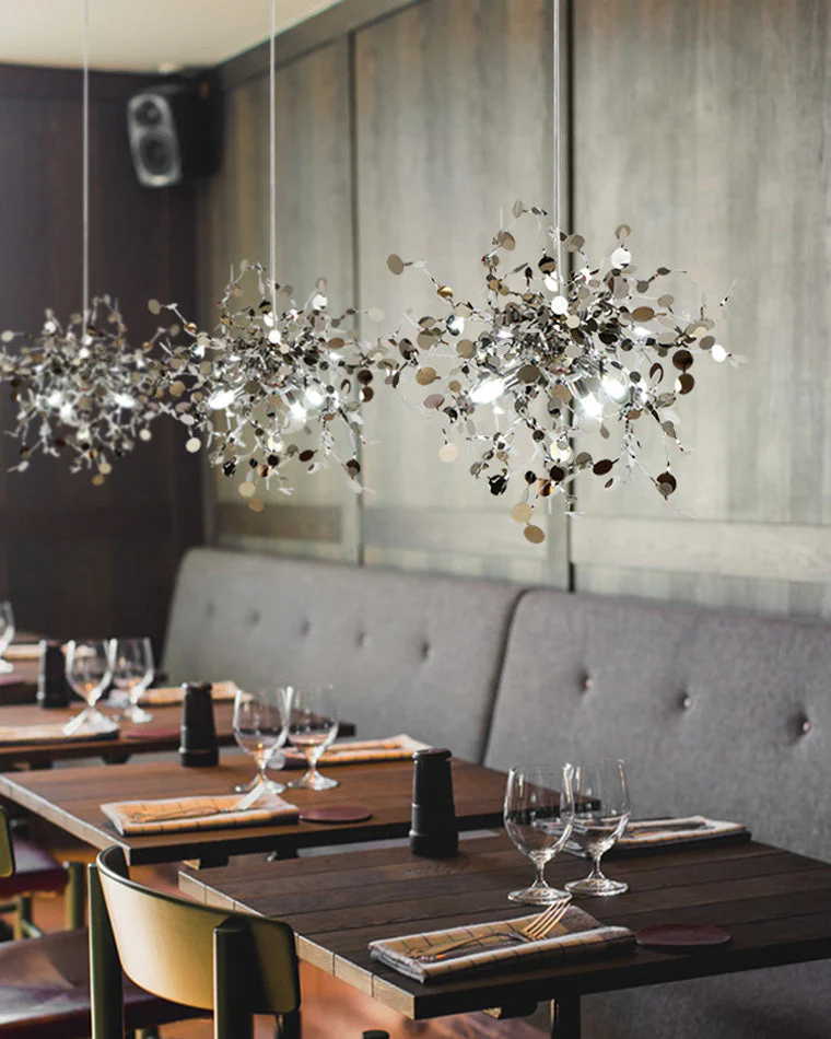 Lustre Suspendu - Nuage Métallique Argent/Or – Image 5