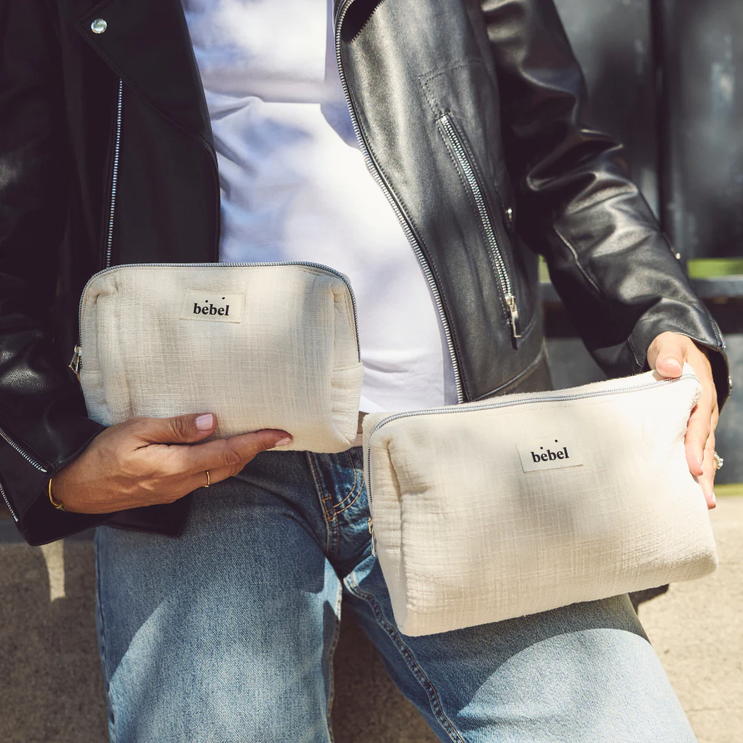 Mini trousse de toilette - Effet lin