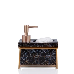 ACAR Distributeur de savon liquide motif marbré avec éponge