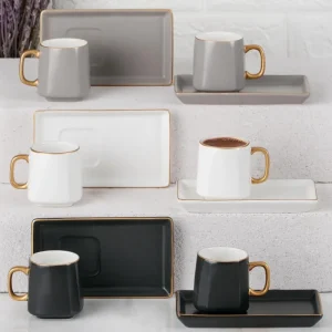 ACAR PALERMO ANGLED Tasses à café en porcelaine 6 personnes
