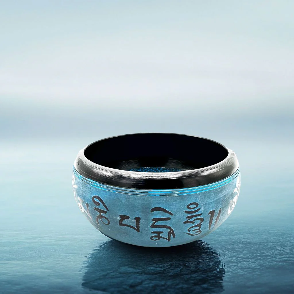 Bol tibétain en poudre de terre Mantra 5 Bouddha – Image 2