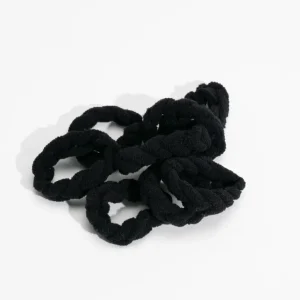 CRAZY POUSS - Lot de 8 élastiques striés - Taille XS - Noir