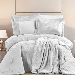 KARACA HOME VALERIA ROYAL Argenté Ensemble linge de lit complet 10 pièces