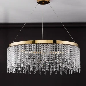 Lustre Solaris Rond en Cristal