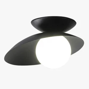 Plafonnier Asymétrique Globe Verre Dépoli