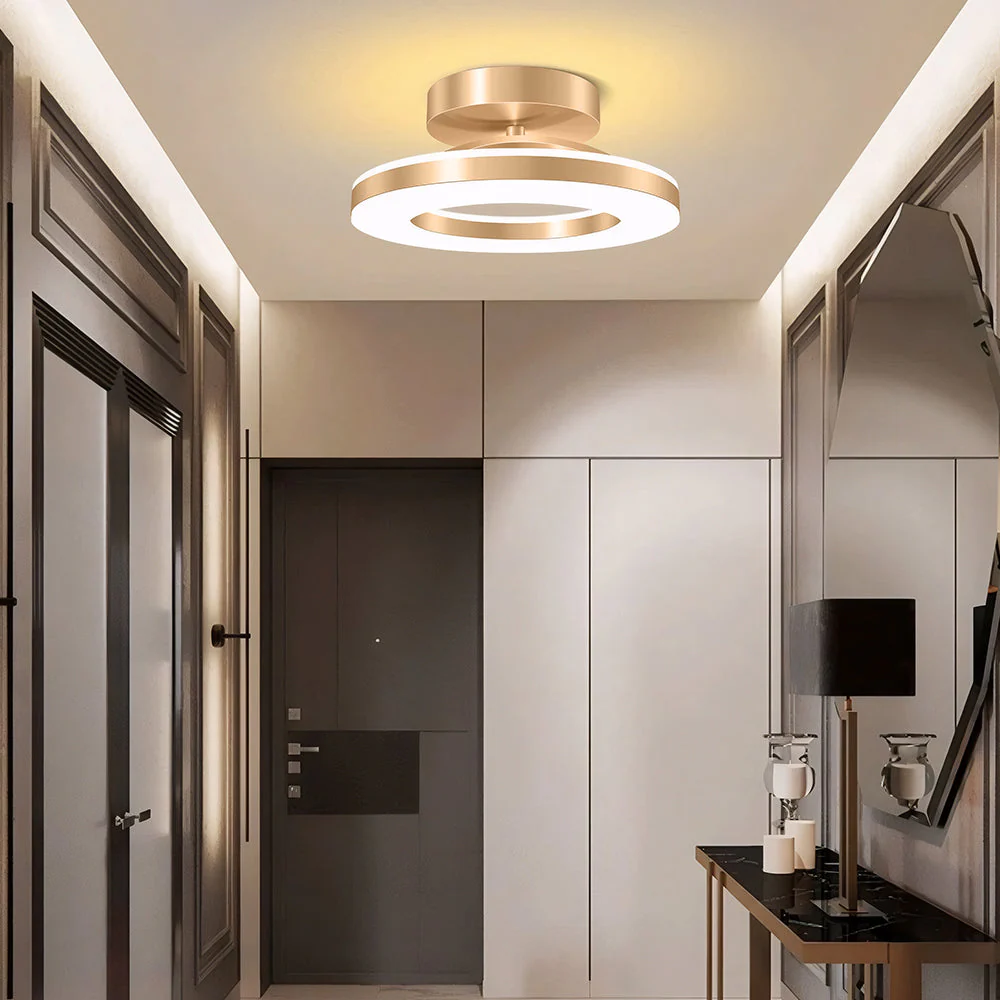 Plafonnier Élégance LED - Luminaire en Fer Doré – Image 6