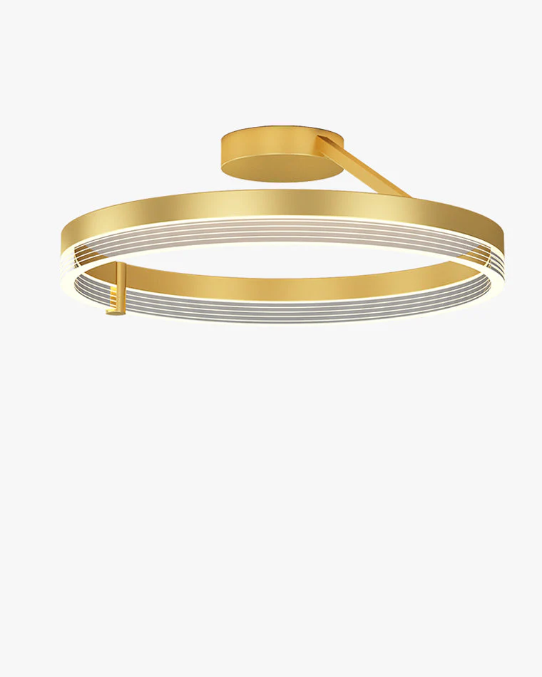 Plafonnier LED Circulaire Design Noir ou Doré – Image 2