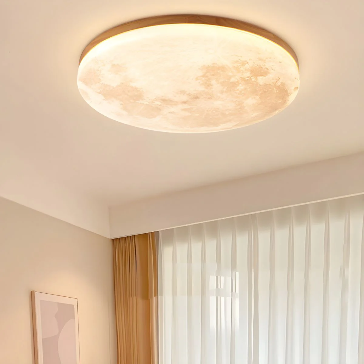 Plafonnier LED Lune Élégante - Design Minimaliste pour Salon et Chambre – Image 3