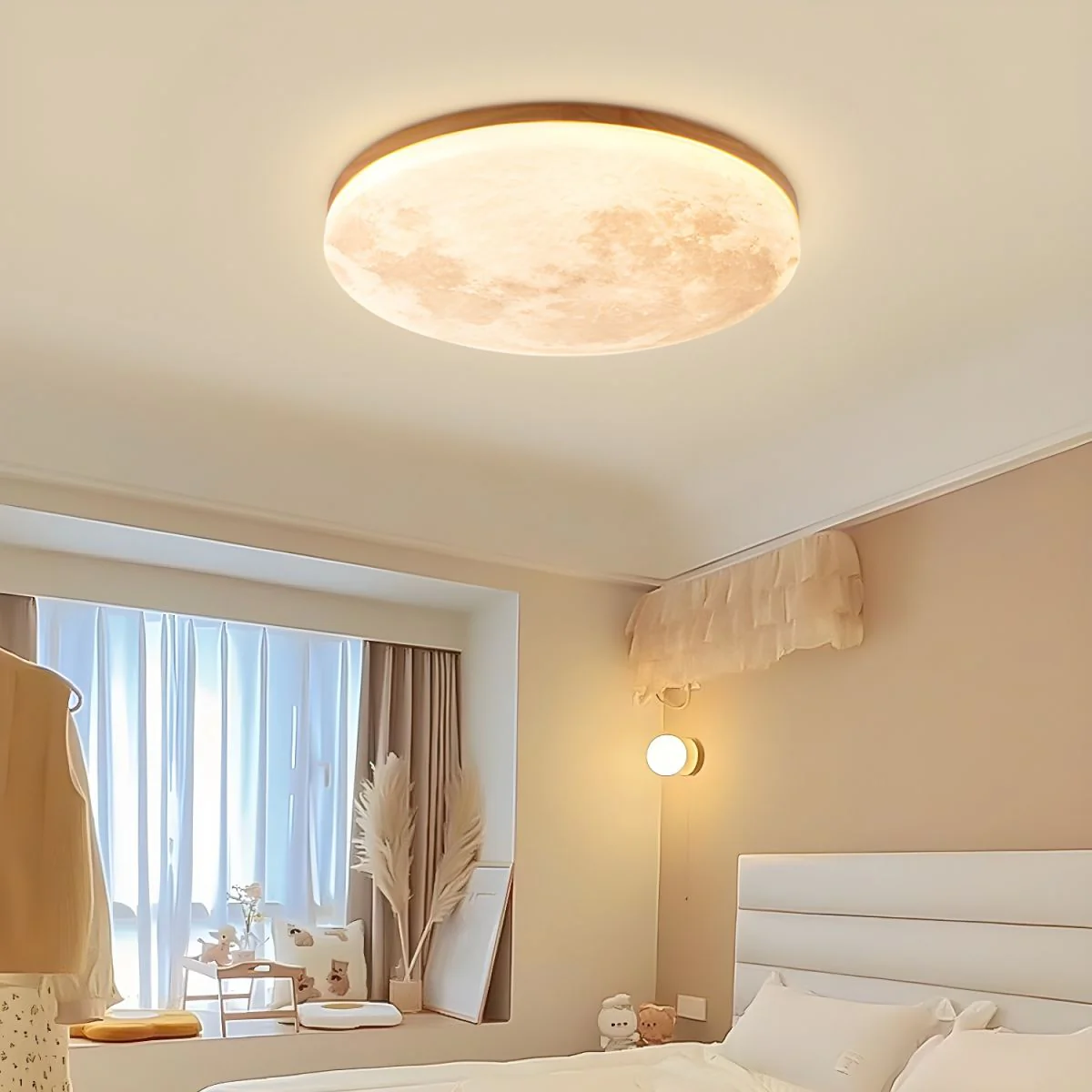 Plafonnier LED Lune Élégante - Design Minimaliste pour Salon et Chambre – Image 4