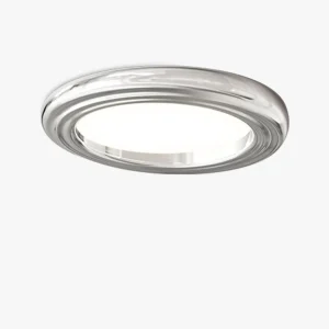 Plafonnier Rond Plat Chrome à Intensité Variable