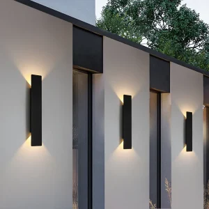 Applique Murale Extérieure LED - Aluminium Noir Design Moderne