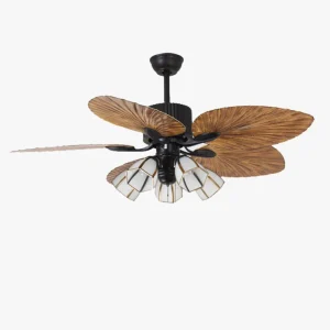 Ventilateur Plafonnier Palmier Doré