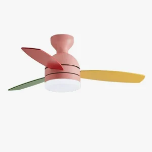 Ventilateur de Plafond LED Style Scandinave – Rose ou Blanc