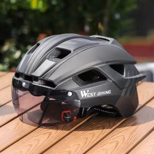 AeroShield™ | Casque velo avec feu arrière intégré et lunettes magnétiques pour une sécurité renforcée