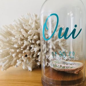 Cloche en verre avec socle