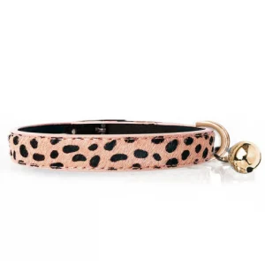 Collier en cuir pour chat esprit Guépard rose - MILK AND PEPPER