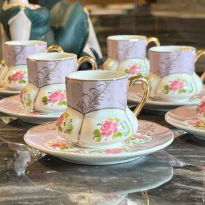ACAR Set de 6 tasses à café en porcelaine