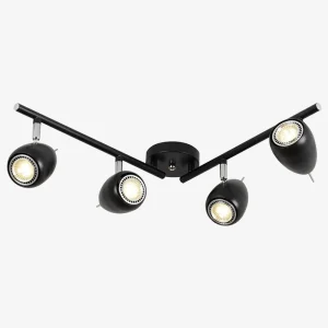 Plafonnier LED Design - Spot Orientable en Métal Noir ou Blanc