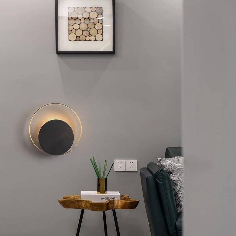 Applique Murale LED Élégance - Cercles Dorés et Noirs pour Salon et Chambre – Image 5