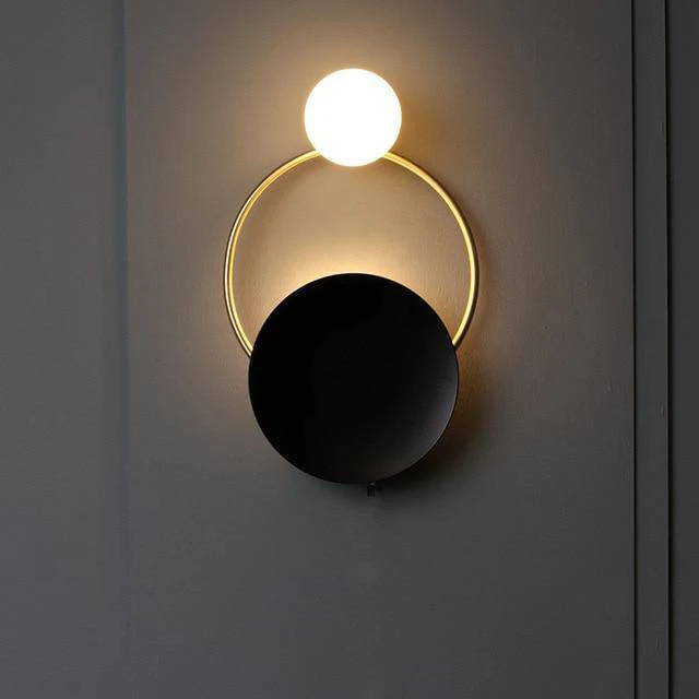 Applique Murale LED Élégance - Cercles Dorés et Noirs pour Salon et Chambre – Image 7