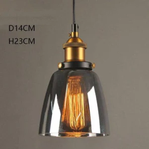 Suspension Vintage en Verre Fumé